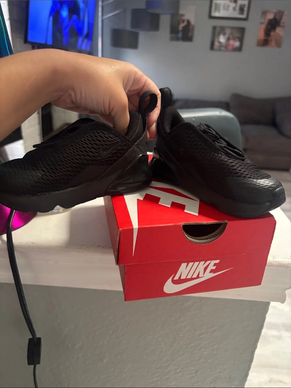 Nike Kids Black Mesh Slip-On Sneakers